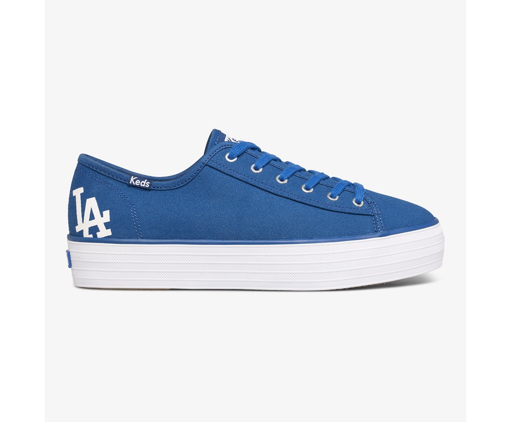 Keds Sneakers Blue - Triple Kick MLB® - Womens TEQAJF-652